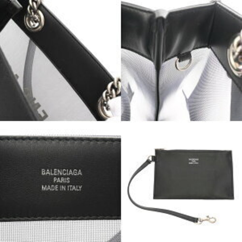 Balenciaga DUTY Tote Bag Black Mesh Leather - Picture 8 of 9